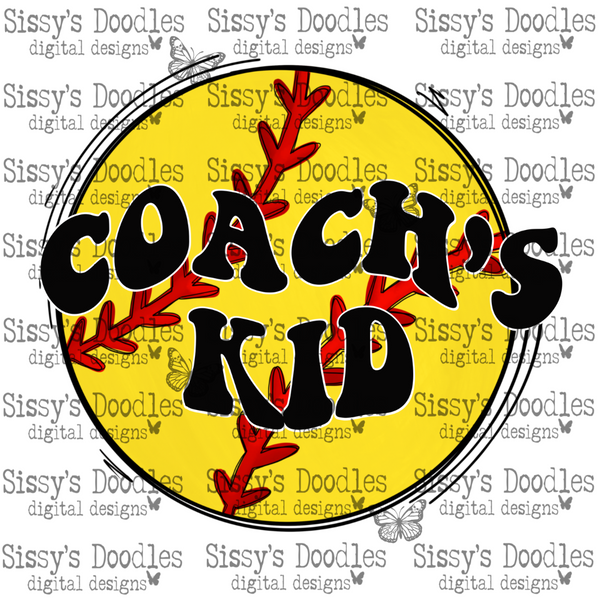 Softball Coach's Kid PNG Download