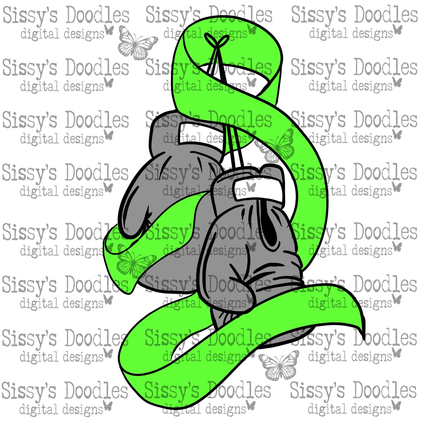 Lime Boxing Gloves PNG Download