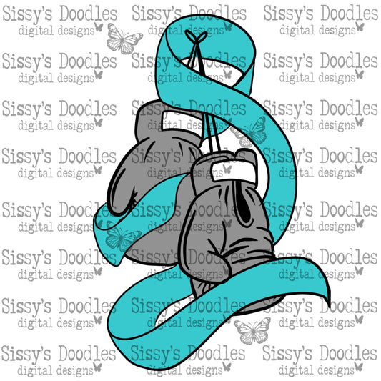 Teal Boxing Gloves PNG Download