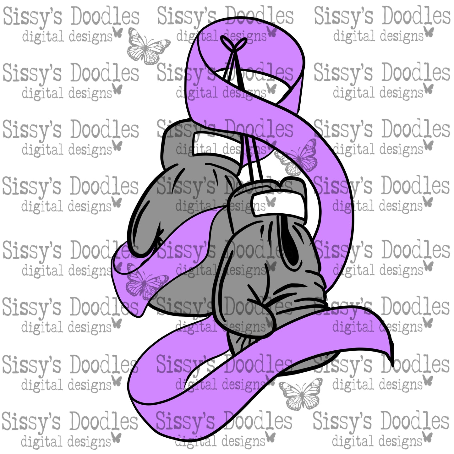 Lavender Boxing Gloves PNG Download