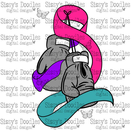 Thyroid Cancer Boxing Gloves PNG Download