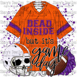 Dead Inside but its Game Day PNG Download - Orange & Purple