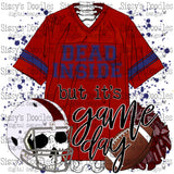 Dead Inside but its Game Day PNG Download - Red & Navy