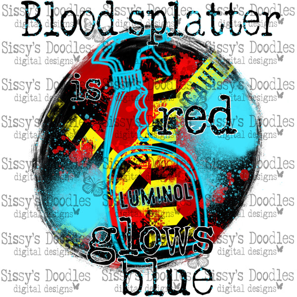 Blood Splatter is Red Luminol Glows Blue PNG Download