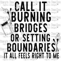 Call it burning bridges or setting boundaries PNG Download