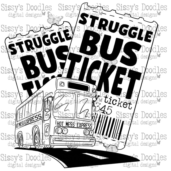 Struggle bus ticket PNG Download